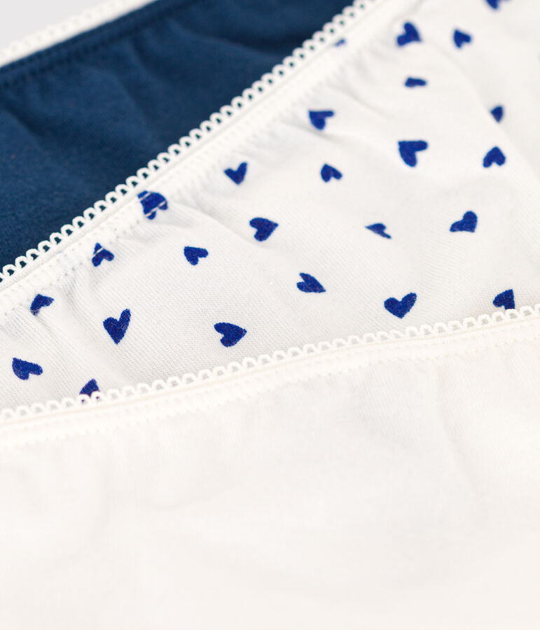 Juego de 3 braguitas de algod&oacute;n y elastano con coraz&oacute;n para ni&ntilde;a multicolor