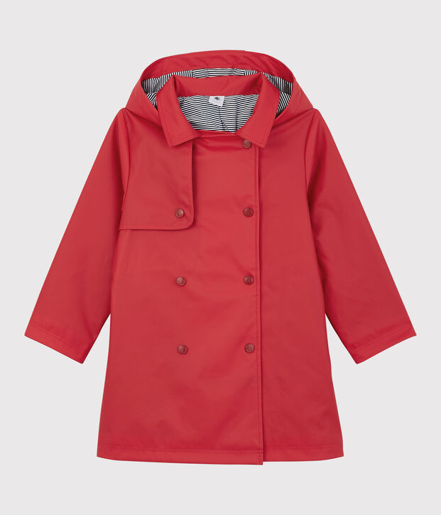 Trenca con capucha de ni&ntilde;a rojo