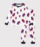 Pijama infantil ajustado de algodón con estampado de barcos blanco MARSHMALLOW/blanco MULTICO