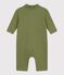 Pelele largo de algod&oacute;n liso para beb&eacute; verde OLIVINE