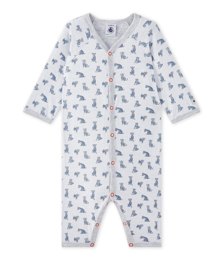Pijama sin pies en t&uacute;bico para beb&eacute; ni&ntilde;o blanco/multicolor