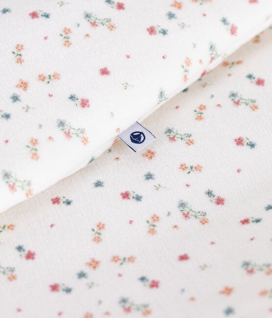 Saco de terciopelo para bebé con estampado de flores TOG 3 blanco MARSHMALLOW/blanco MULTICO