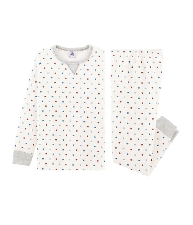 Pijama de tela t&uacute;bica para ni&ntilde;o blanco/multicolor