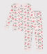 Pijama infantil muy ajustado de algodón con flores
