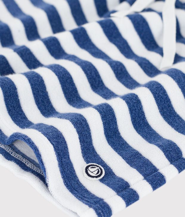 Shorts infantiles de algod&oacute;n a rayas azul/blanco