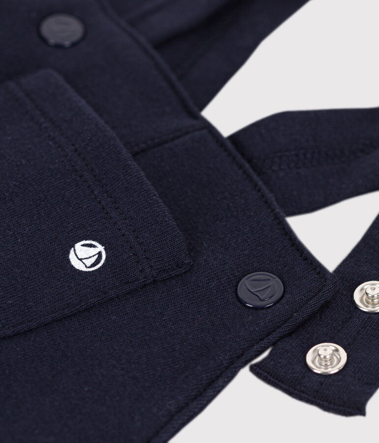 Peto largo de punto grueso para beb&eacute; azul SMOKING