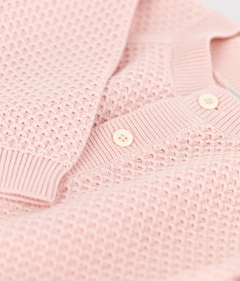 C&aacute;rdigan de punto tricotado de algod&oacute;n para beb&eacute; rosa SALINE