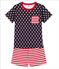 Pijama corto de punto de algodón para niño azul SMOKING/blanco MULTICO