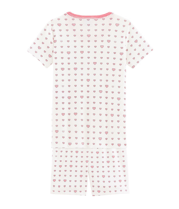 Pijama corto de corte muy ajustado para ni&ntilde;a blanco/multicolor