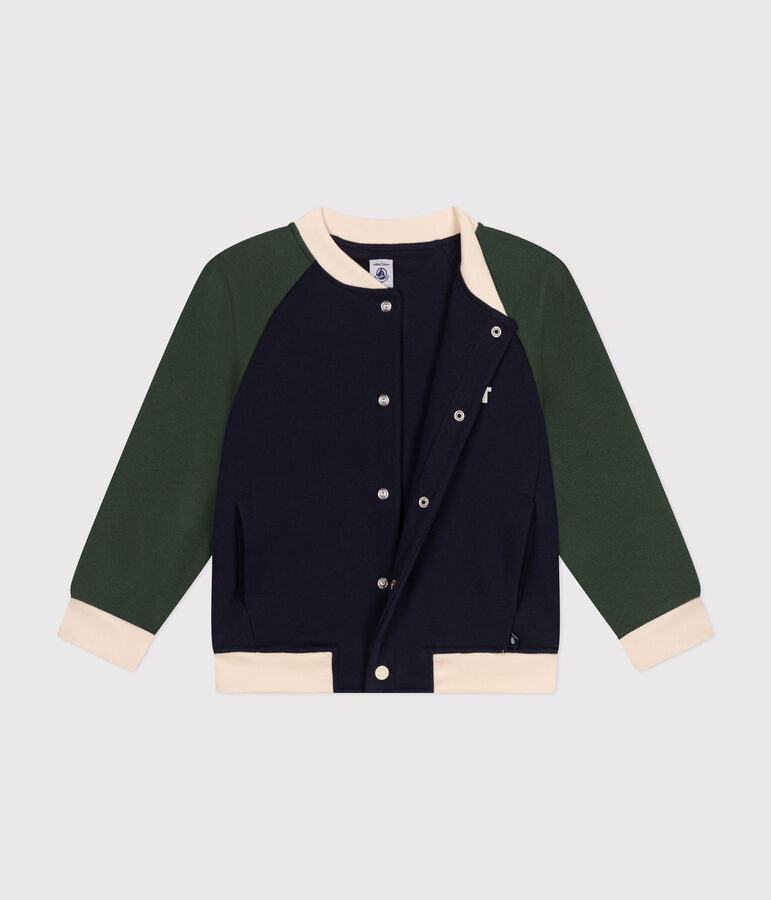 Chaqueta de b&eacute;isbol de mulet&oacute;n de ni&ntilde;o azul/multicolor