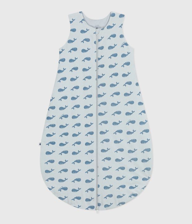 Saco de terciopelo para beb&eacute; con estampado de ballena TOG 3 azul/azul