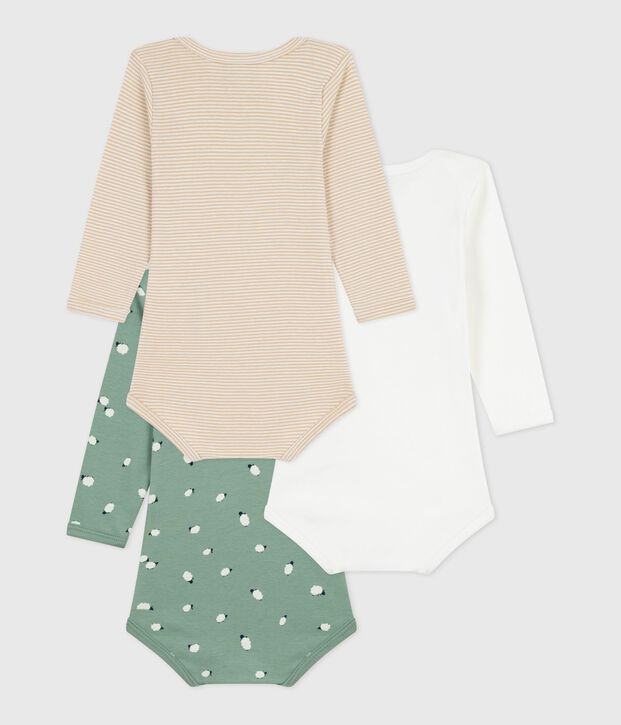 Juego de bodis de algod&oacute;n de manga larga con estampado de ovejas para beb&eacute; multicolor