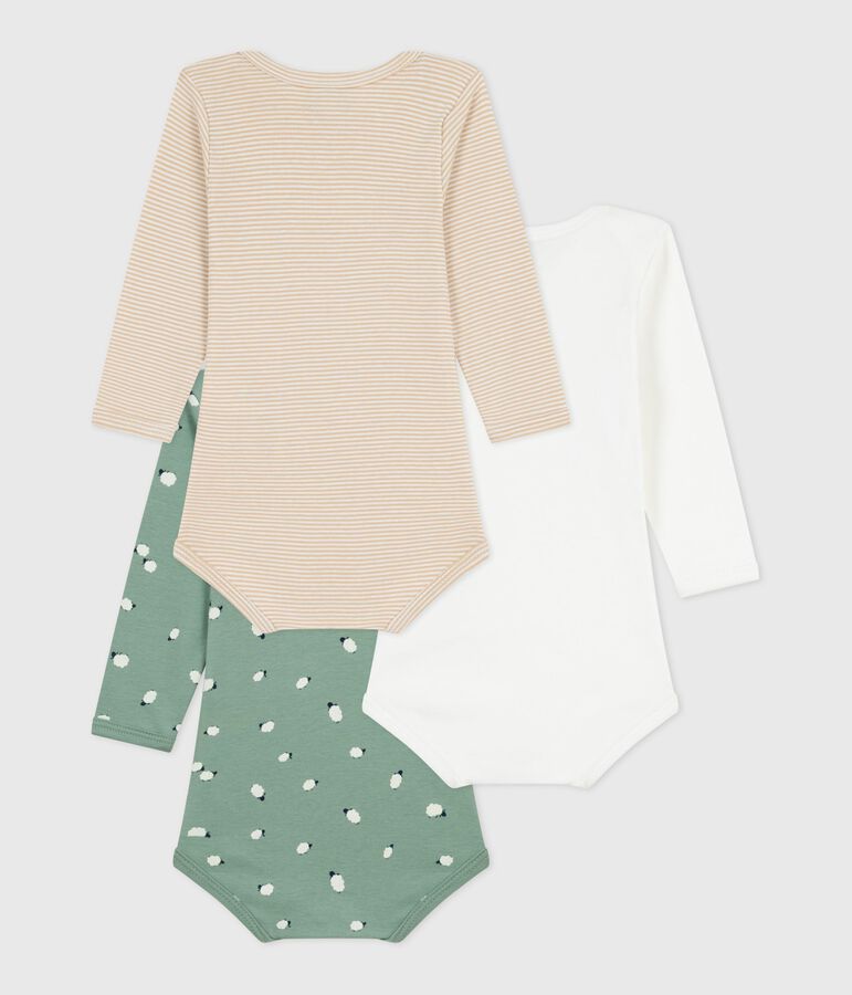 Juego de bodis de algod&oacute;n de manga larga con estampado de ovejas para beb&eacute; multicolor