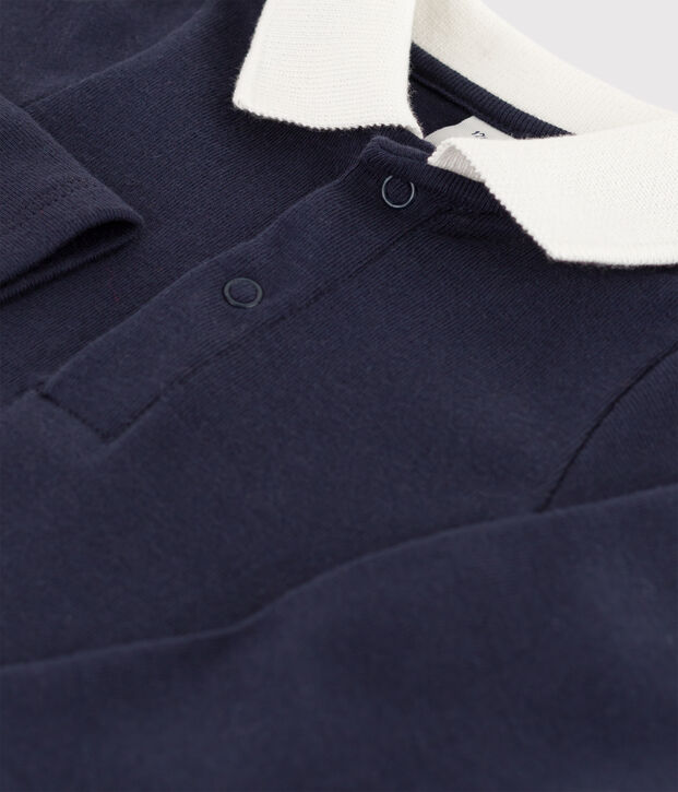 Body liso de algod&oacute;n con cuello de polo para beb&eacute; SMOKING