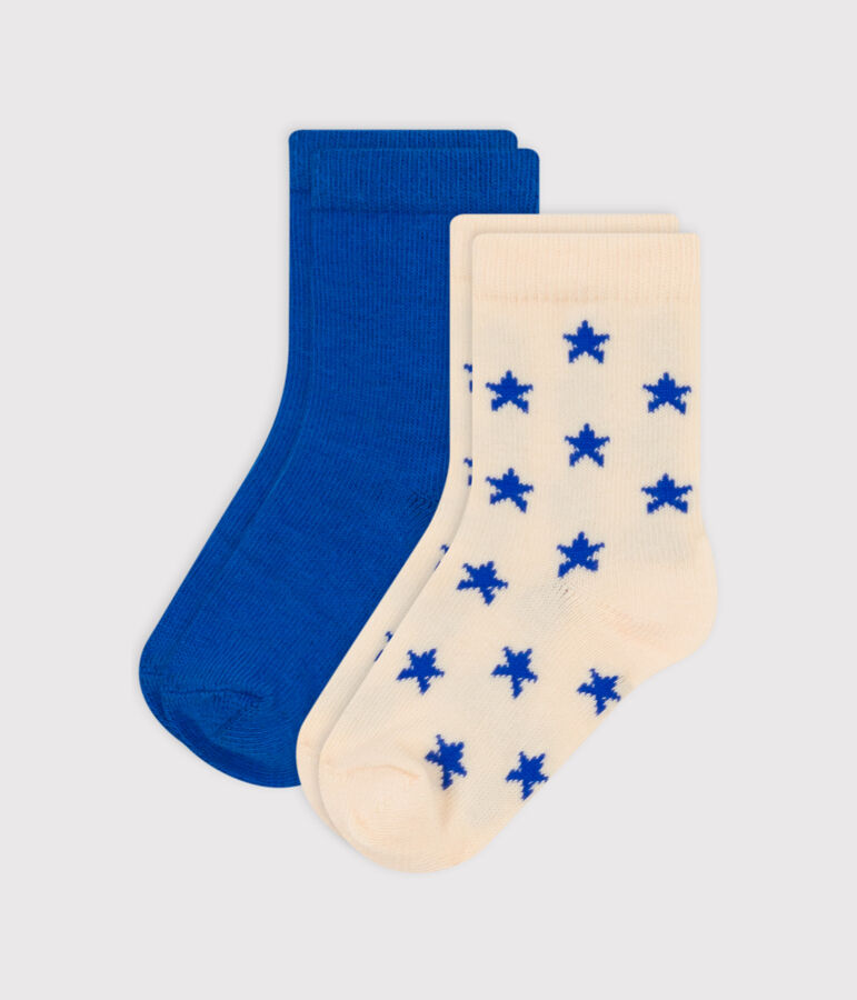 Juego de 2 pares de calcetines de punto de algod&oacute;n con estrellas para beb&eacute; multicolor