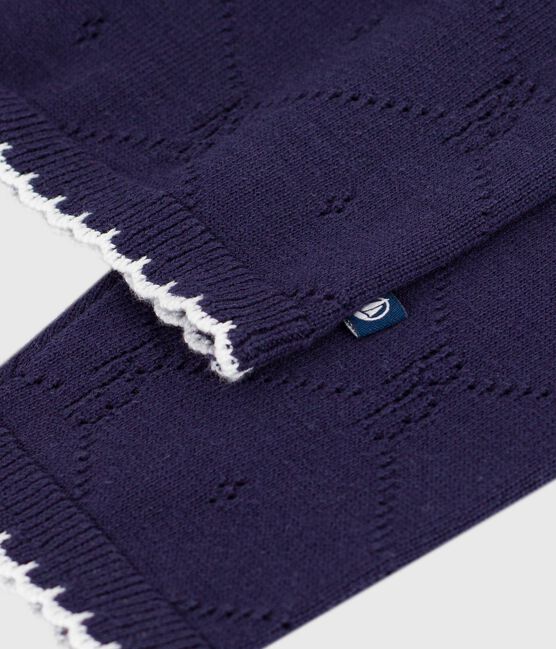 Cárdigan infantil liso de algodón azul SOIR