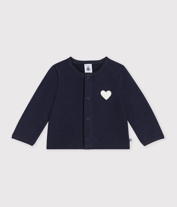 C&aacute;rdigan de algod&oacute;n liso con insignia de coraz&oacute;n para beb&eacute; SOIR
