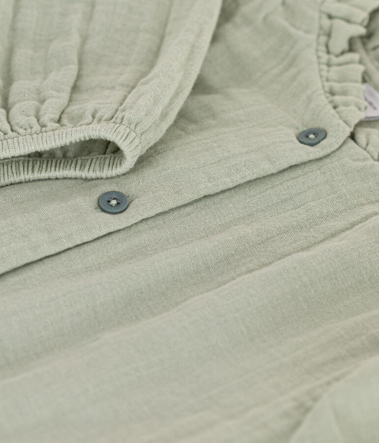Blusa de gasa de algod&oacute;n para ni&ntilde;a verde