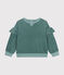 Sudadera lisa de rizo aterciopelado de niña verde BRUT