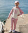 Sudadera infantil unisex de algodón rosa CHARME/blanco MULTICO