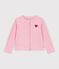 C&aacute;rdigan infantil liso de algod&oacute;n rosa