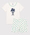 Pijama corto de árbol de algodón y lino de niño blanco MARSHMALLOW/blanco MULTICO