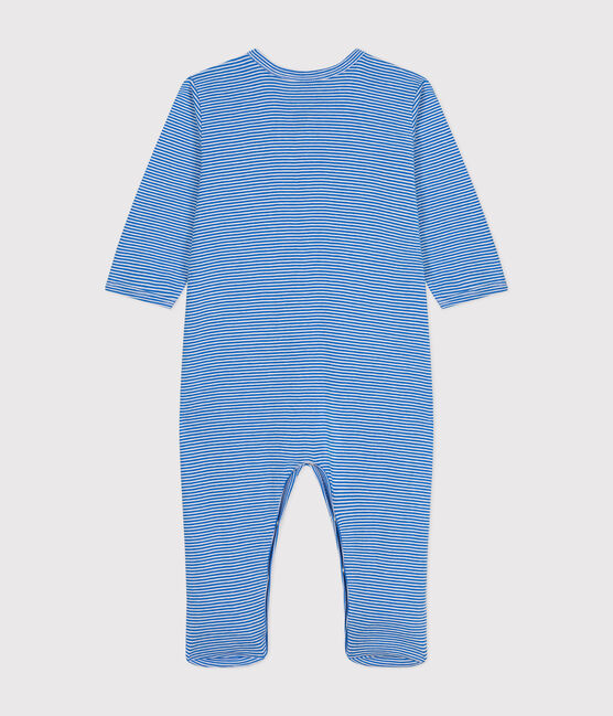Pijama de algodón a rayas para bebé DELPHINIUM/ MARSHMALLOW