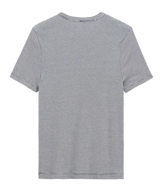 Camiseta manga corta de cuello redondo para hombre azul SMOKING/blanco MARSHMALLOW