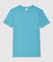 Camiseta de cuello redondo emblemática de algodón de mujer azul MIROIR