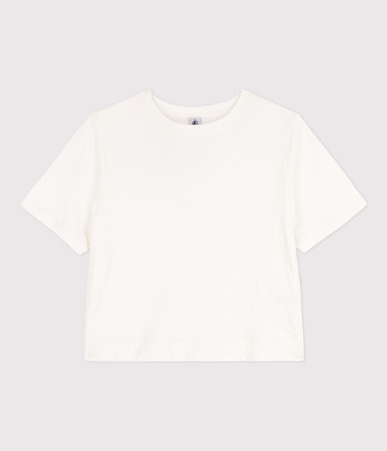 Camiseta LE BOXY de algodón para mujer blanco MARSHMALLOW