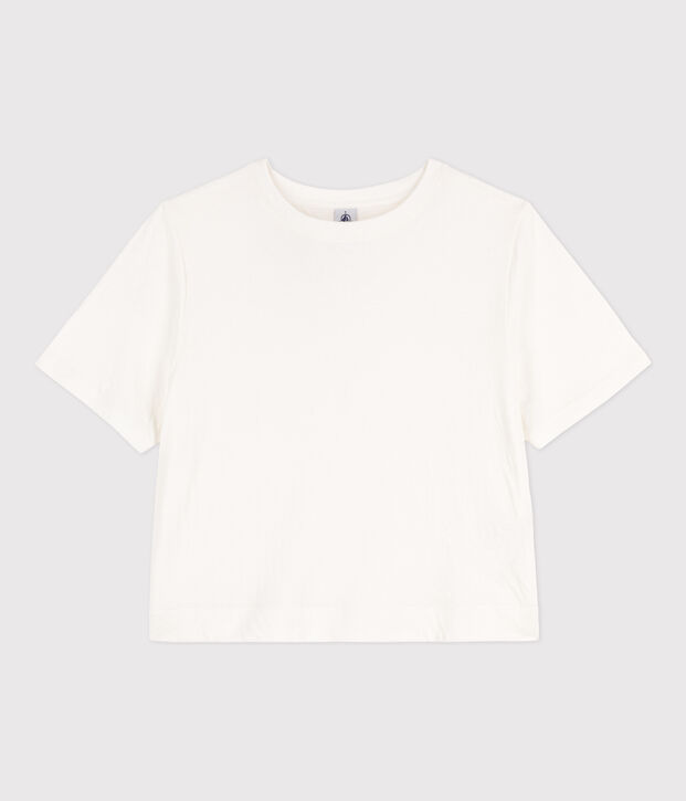 Camiseta LE BOXY de algod&oacute;n para mujer blanco