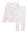Pijama de tela túbica para niña blanco MARSHMALLOW/blanco MULTICO