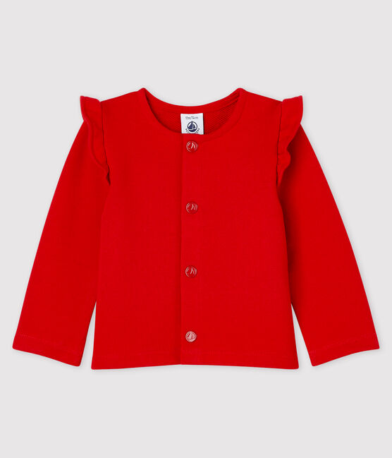Cárdigan de muletón de bebé niña rojo TERKUIT