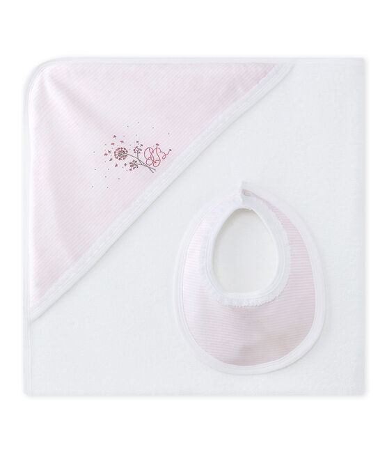 Cajita capa de baño bebé niña rosa VIENNE/blanco ECUME