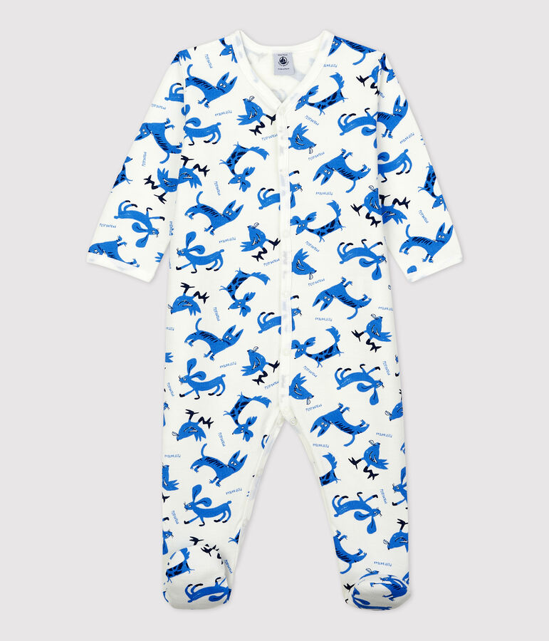 Pijama de felpa con estampado de fantas&iacute;a para beb&eacute; blanco/multicolor
