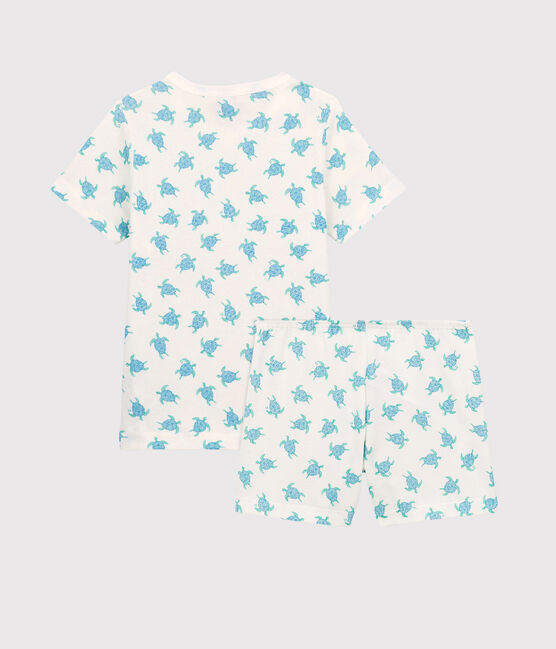 Pijama corto de niña/niño de algodón blanco MARSHMALLOW/blanco MULTICO