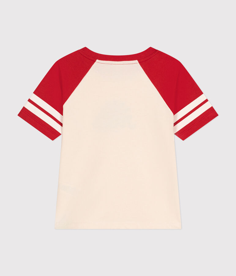 Camiseta estampada de punto para ni&ntilde;o crudo/rojo
