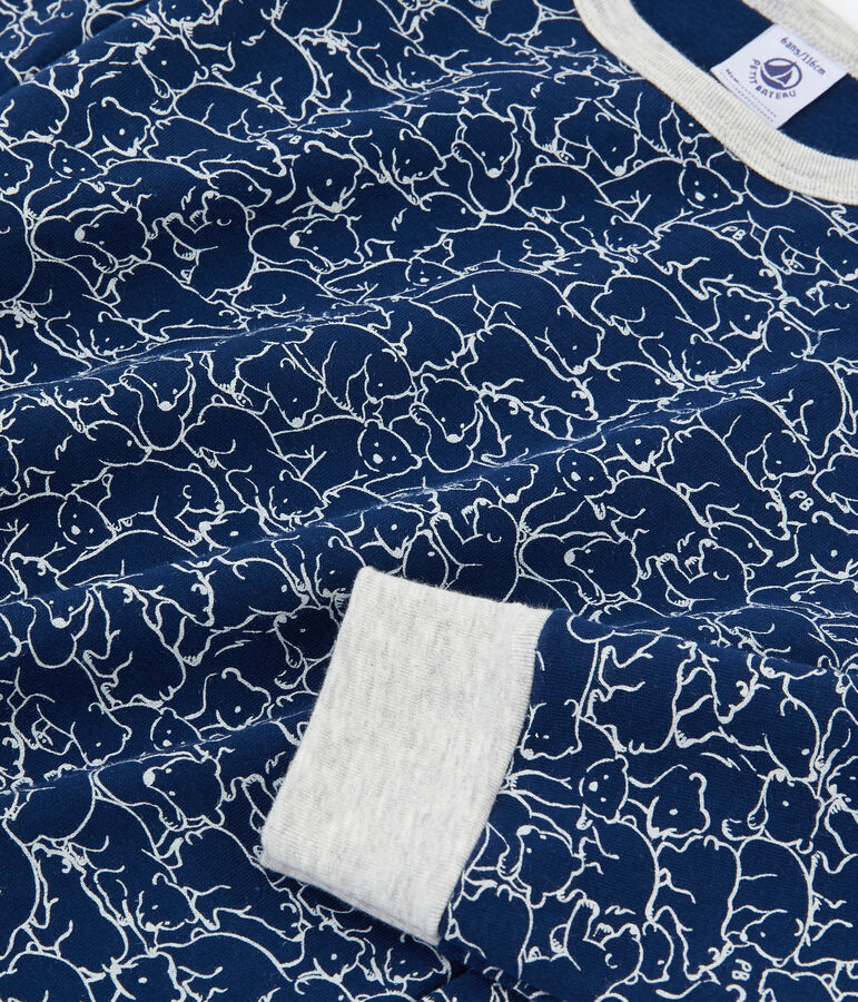 Pijama de felpa para ni&ntilde;o azul MAJOR/blanco MARSHMALLOW