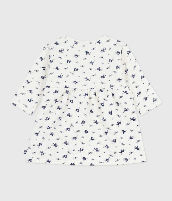 Vestido de algodón de manga larga con estampado de flores para bebé azul MILK/ SOIR