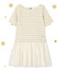 Vestido bi-materia de rayas brillantes