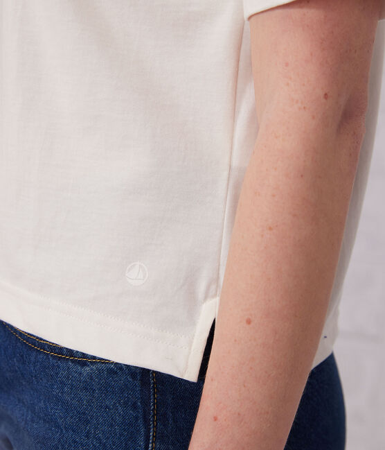 Camiseta LE BOXY de algodón para mujer blanco MARSHMALLOW