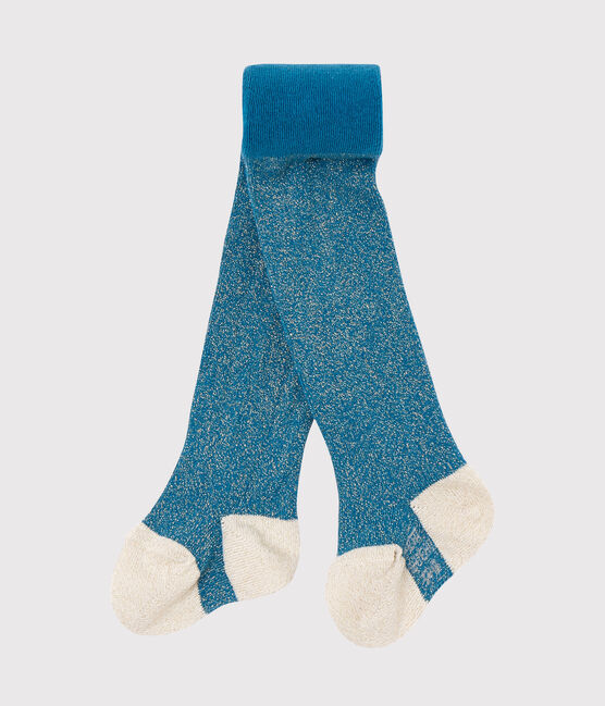 Leotardos de bebé niña en lurex azul CONTES