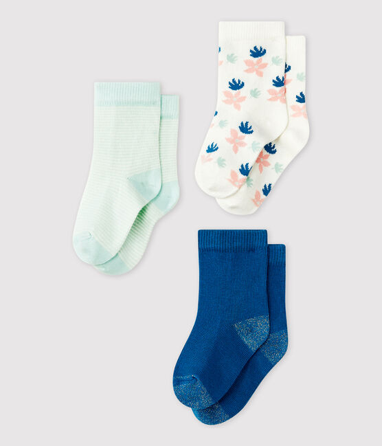 Lote de 3 pares de calcetines con dibujo de bebé niña variante 1