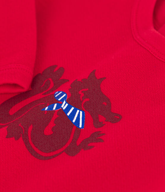 Mono largo de muletón para bebé rojo CORRIDA