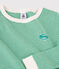 Pijama snugfit a rayas verdes de algodón orgánico de niño verde GAZON/blanco MARSHMALLOW