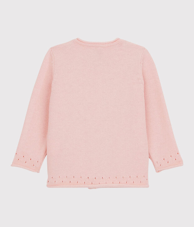 C&aacute;rdigan de punto de beb&eacute;. rosa