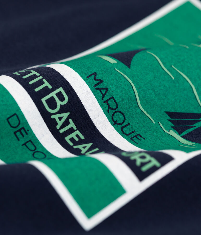 Camiseta de manga corta de punto de ni&ntilde;o azul