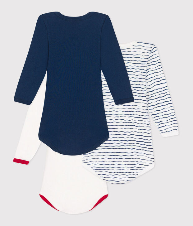 Juego de 3 bodis de algod&oacute;n de manga larga para beb&eacute; multicolor