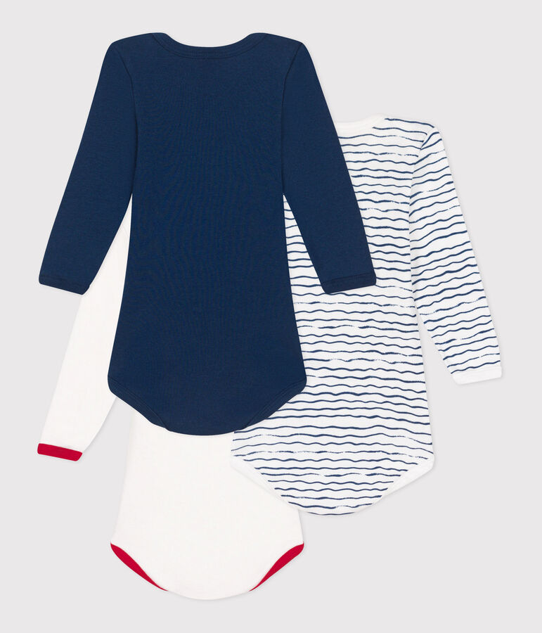 Juego de 3 bodis de algod&oacute;n de manga larga para beb&eacute; multicolor