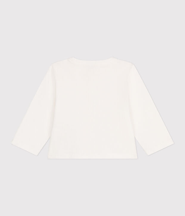 C&aacute;rdigan de algod&oacute;n liso para beb&eacute; blanco